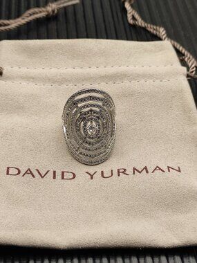 David Yurman 925 Silver Rings with Original Pouch Size 7